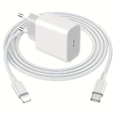 Caricatore Rapido USB-C 20W per Apple iPhone X/11/12/13/14 Pro Max/Mini con cavo - Immagine 1 di 4