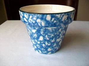 STANGL TOWN AND COUNTRY VASO DI FIORI IN SPUGNA BLU BIANCO INTERNO 3" HTF - Foto 1 di 7