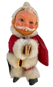 Vintage Santa Claus Toy Clip Rubber Plastic Fabric Red 3" Pencil Hugger - Picture 1 of 7