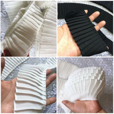 Dobladillo de prenda con volantes de encaje trenzado trenzado de 1 yd de ancho falda dobladillo de gasa Foto 1 de 4