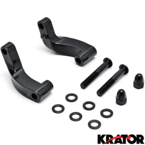 Black Mirror Relocation Extension Adapter Kit for Harley Davidson Motorcycles - Picture 1 of 5