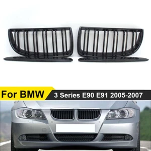 Gloss Black Front Kidney Grill Grille For BMW 3-Series E90 E91 325i 2005-2008 - Picture 1 of 14