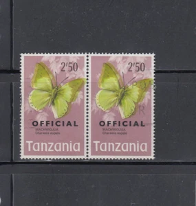 Tanzania 1973 Butterfly postage due Sc O25 pair fine used - Picture 1 of 1