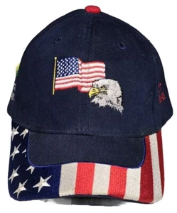 American Flag & Bald Eagle Magic 100% Cotton Hat - BP - 2004 TAR - Texas City TX - Picture 1 of 7