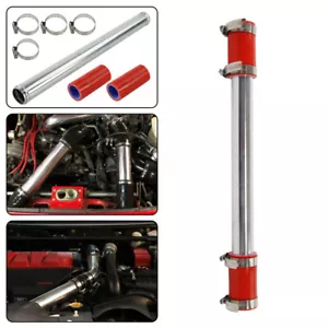 32mmAluminium Ladeluftkühler Turbo Rohrleitung Rohr+Silikon Schlauchschellen Rot - Bild 1 von 9