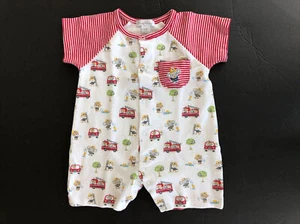 NWOTKissy Kissy Infants (3M) S/Sleeve 100% Pima Cotton Short Romper Fire Engines - Picture 1 of 5