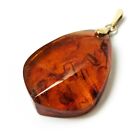 Vintage Old Pendant of Natural Baltic Amber with Silver ⭐️875 stamp Star USSR #1