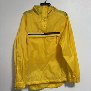 Tommy Jeans Y2K Vintage 2000 Yellow Windbreaker Men's Medium Hood Rain 1/4 Zip - Picture 1 of 7
