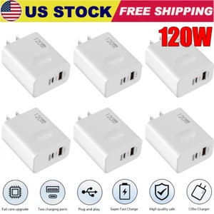 6PCS 120W Fast Charger Block USB Type C Wall Power Adapter For iPhone 14 13 12 - Picture 1 of 12
