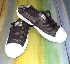 Jr Youth Gr. 2 Converse All Star schwarz silber glitzer Spannfutter Taylor Turnschuhe ExcUC - Bild 1 von 7