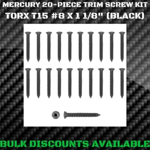 1981+ Mercury Linx LN7 bisel interior exterior tornillos de moldeo Torx #8 negro - Imagen 1 de 2