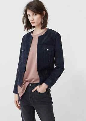 MANGO WOMAN BLUE SUEDE JACKET REF: 63089700 size EUR XS / UK XS / USA XXS - Image 1 of 4