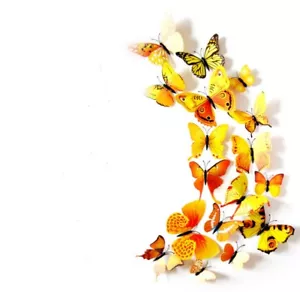 12-Pack 3D Butterfly Wall Stickers – PVC Art Decals Home Décor Mural - Picture 1 of 35