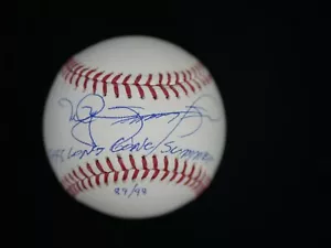 MARK MCGWIRE SAMMY SOSA DUAL SIGNED OMLB BASEBALL "THE LONG GONE SUMMER" /98 JSA - Picture 1 of 4