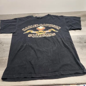 Harley Davidson St. Thomas Vintage Black T-Shirt Tee Size Medium - Picture 1 of 6