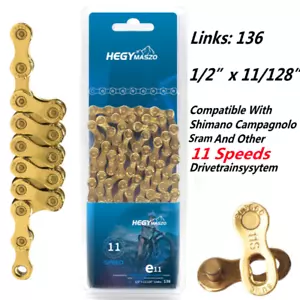 11 Speed 136 Links E-Bike Chain e11 GOLD MTB Road 136L Electric Bike Chain - Picture 1 of 4