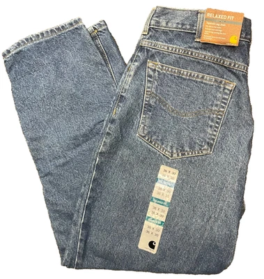 Carhartt B17 Blue Men's Taper Relaxed Fit Flex Jeans Size 36x30 Denim Work NEW - Image 1 of 4