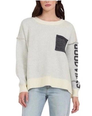 Vintage Havana NWOT “Good Vibes” Oversized Sweater Size Small Gray Soft Cozy - Image 1 of 4