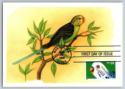 #3233 Bright Eyes Parakeet FDC Maxi Card - Image 1 of 2