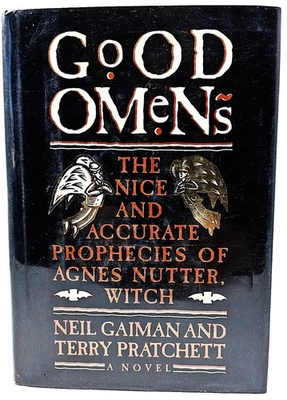 Good Omens Neil Gaiman Terry Pratchett 1st Edition 1st Press Ex Library READ - Image 1 of 4