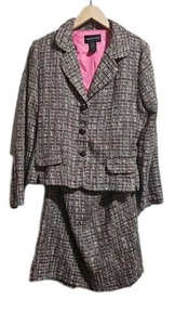 Connected Appearel Damen Tweed Rock Anzug anthrazitgrau Größe 12 - Bild 1 von 8