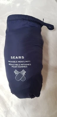 Sears Down Quilted Mittens Men's. L-XL. Navy.  - Image 1 of 4