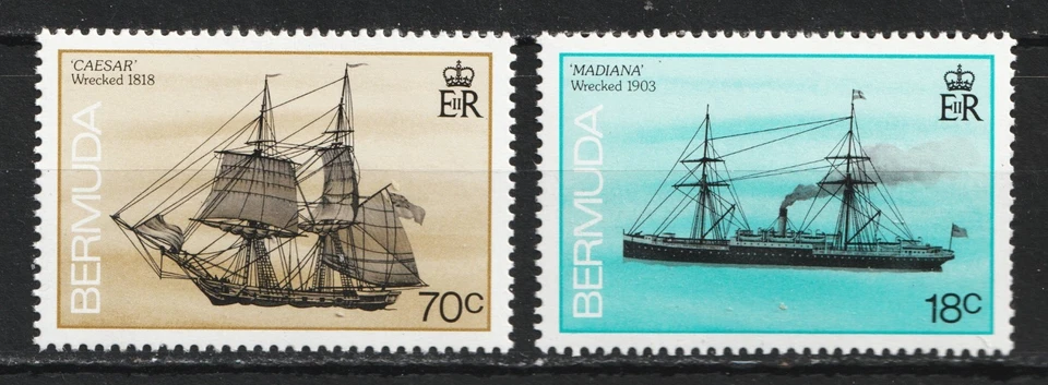 1988 Bermuda Sc# 545-46 - Shipwrecks, Caesar & Madiana. MNH set Cv$11.75 - Image 1 of 1