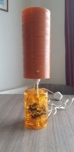 Vintage Mid Century Lucite Shatterline Fractal Resin Lamp Used Full Working . - Picture 1 of 16