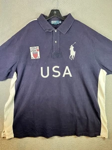 Polo Ralph Lauren Polo Shirt Mens 4XLT Big Pony PRL #10 Rugby American Flag USA - Picture 1 of 13