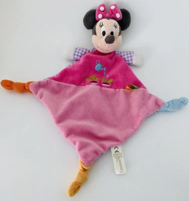 6078🌟Doudou Plat Mouchoir Disney Nicotoy Minnie Mouse Rose Violet Arrosoir - Photo 1/4