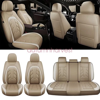 For TOYOTA Leather 5 Seats Car Seat Cover Front Rear Full Set Cushion Pad Foto 1 de 4