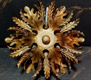 Ceiling / Wall Lamp, By BANCI, ANTIQUE GOLD, 1970, Hollywood Regency, NEW - Picture 1 of 6