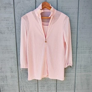 Weekend by Frank Lyman Full Zip Lightweight Jacket Shell Tank Set sz S Pink - Picture 1 of 8
