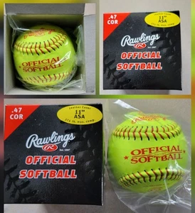 Rawlings Softbol Oficial 11 pulgadas 47 Cor 375 lb Max Comp ASA11Y47L NUEVO - Imagen 1 de 4