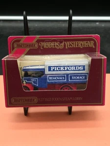 MATCHBOX MODELS OF YESTERYEAR 1:72 SCAL Y27 1922 FODEN STEAM LORRY PICKFORDS NEW - Picture 1 of 3