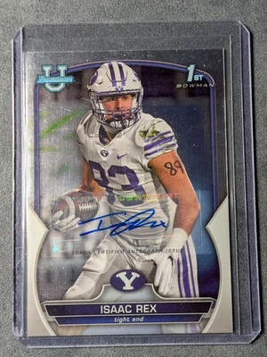 Isaac Rex 2022 Bowman Chrome University 1st Bowman BYU Auto - Image 1 of 2