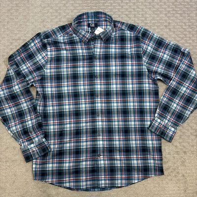 CUTTER & BUCK MENS Sz L Non Iron Button Up Plaid New - Image 1 of 4