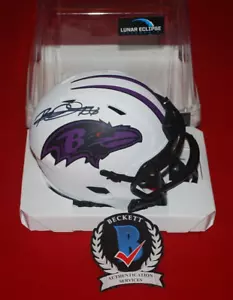ROD WOODSON Baltimore Ravens signed LUNAR ECLIPSE mini helmet Beckett WW07419 - Picture 1 of 3