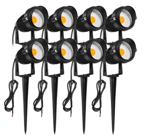 8 Pack 12V 7W LED Landscape Light 3000K Garden Outdoor Spotlight IP65 Waterproof - Picture 1 of 9