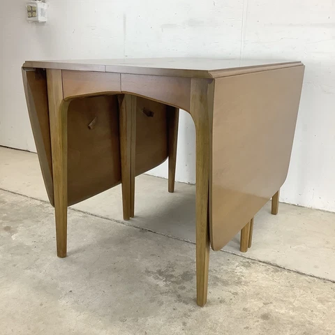 Drexel Mid-Century Walnut Drop-Leaf Dining Table- John Van Koert Design Cover