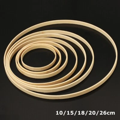 10Pcs Round Wooden Dream Catcher Ring Bamboo Hoop DIY Crafts Tools 10 - 40cm - Image 1 of 4