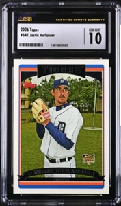 2006 Topps JUSTIN VERLANDER #641 Rookie RC CGC 10 Tigers Astros MLB Star - Picture 1 of 2
