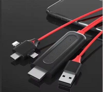 CAVO HDMI 3 IN 1 VIDEO LIGHTNING USB TV IPHONE ANDROID IOS E TABLET UNIVERSALE