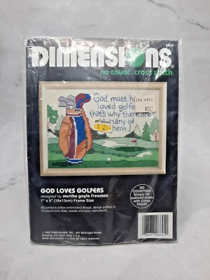 Kit de punto de cruz vintage dimensiones sin cuenta Dios ama a los golfistas 6645 7x5 Foto 1 de 4