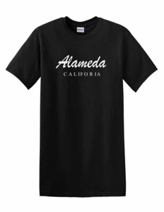 T-Shirt Alameda California Souvenir Nor Cal weiß schwarz Baumwolle - Bild 1 von 3