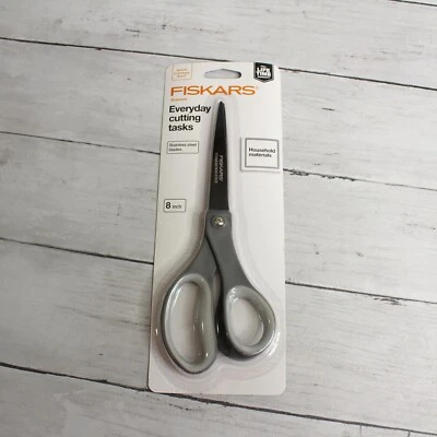 Fiskars 8" Scissors Stainless Steel Titanium Non Stick Blades Gray Handles - Image 1 of 4