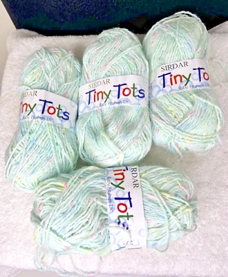 Sirdar Cómodo Tiny Tots Color 956 5 madejas 50 gramos EA Como Nuevo Color Verde Protuberancias Foto 1 de 4