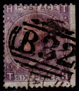 1867 GB Used Abroad ARGENTINA B32 Buenos Aires 6d Pl 6 TH SG 106 Z13 GU Cat.£185 - Picture 1 of 1