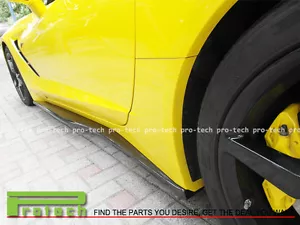 2014+ Corvette Z06 Z07 TYPE Carbon Fiber Rocker Panel Side Skirts / C7 Stingray - Foto 1 di 2