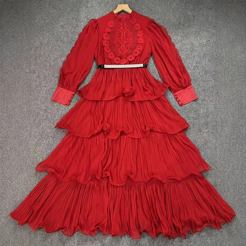 OFF WHITE 2025 set donna spalline maniche lunghe vita alta abito sciolto bordo volant gonna a sbuffo